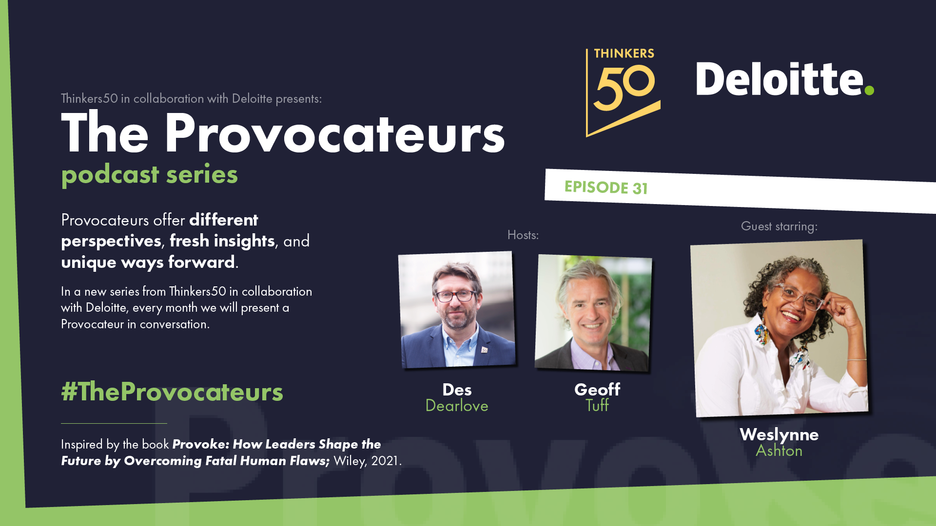 Graphic of Provocateurs Episode with Weslynne Ashton